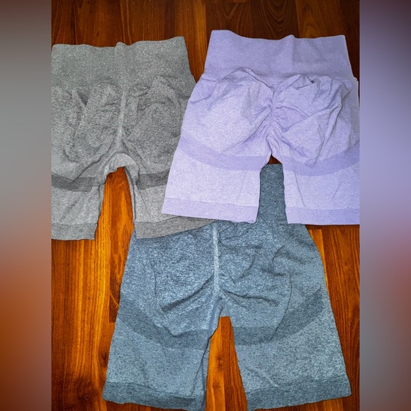 Womens Multicolor High-Waisted Biker Shorts Set - Picture 3 of 4